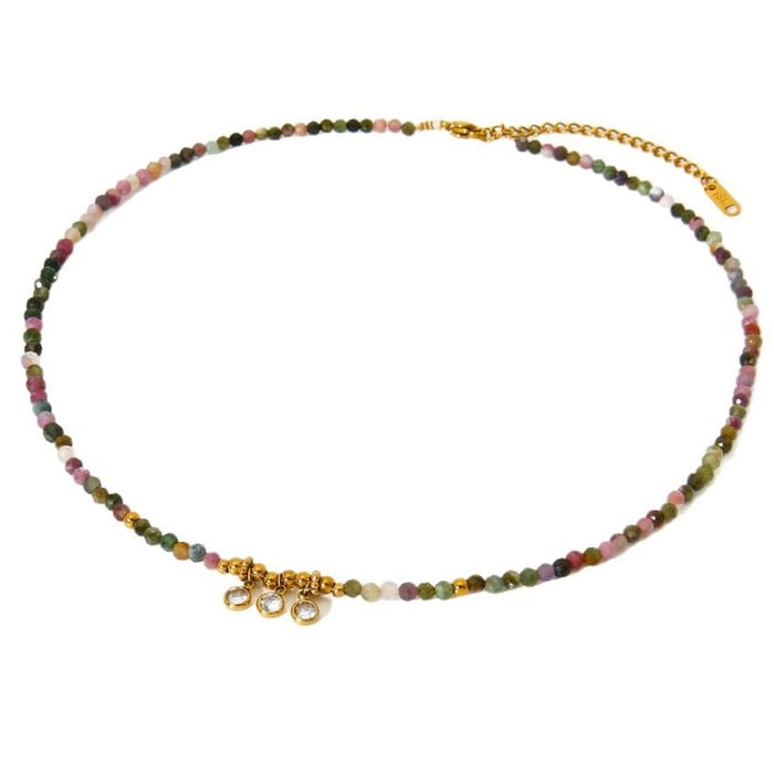 1 Pair Classic Series Retro Geometric Natural Stones   Unisex Beaded Necklaces h5Picture5