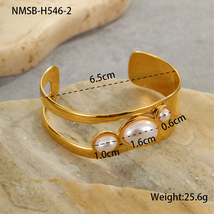 Luxurious Geometric Stainless Steel  Gold Color Women's Cuff Bracelets