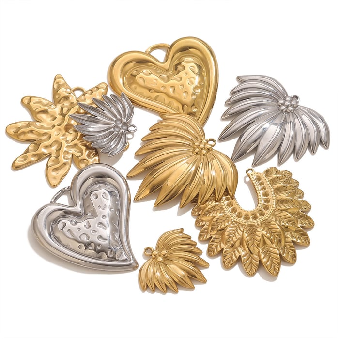 1 Piece DIY Heart Stainless Steel Women's Pendants h5Picture4