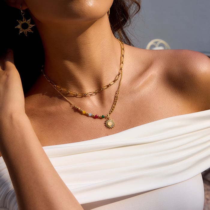 1 Piece Simple Series Classic Twist Stainless Steel Gold Color Women's Chain Necklaces h5Picture3