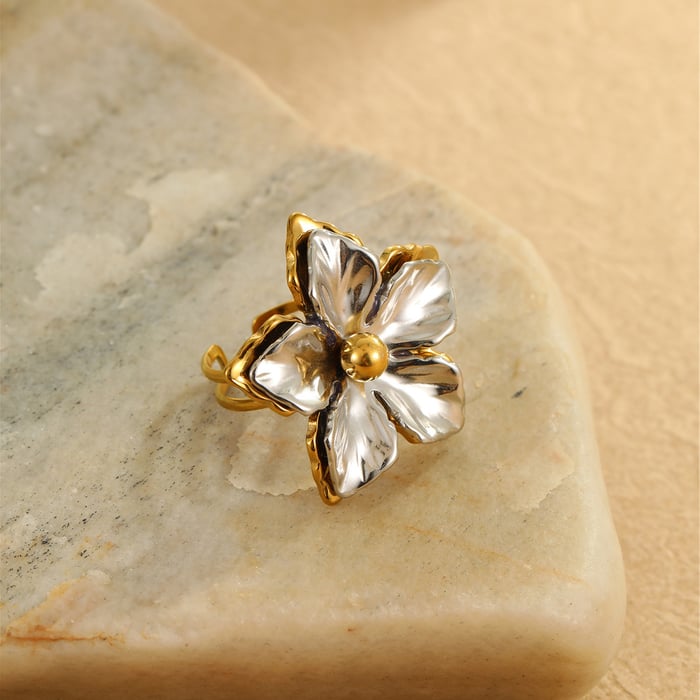 Luxurious Mixed Color Stainless Steel  Women's Adjustable Rings h5Picture3