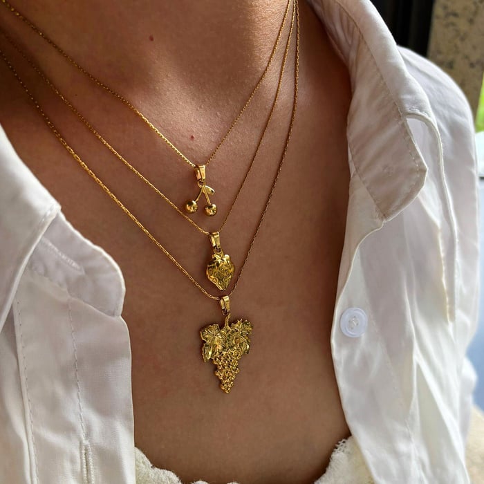 1 Piece Fruit Stainless Steel Gold Color Pendant Necklace h5Picture3