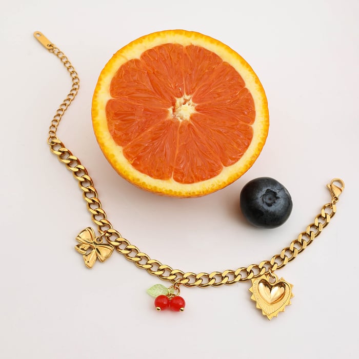 1 Piece Romantic Series Vacation Heart Stainless Steel Gold Color Women's Pendant Necklaces h5Picture10