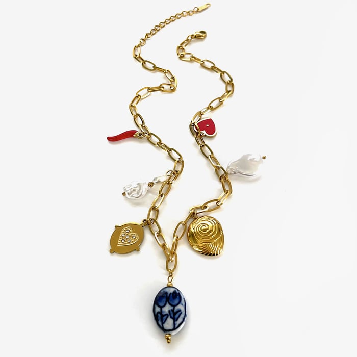 1 Piece Stainless Steel Gold Color Pendant Necklace