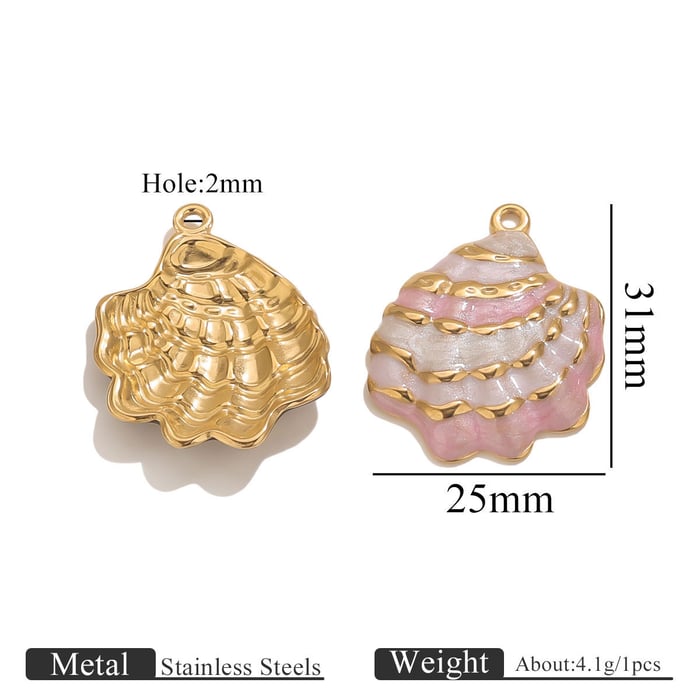 1 Piece Sophisticated Shell Stainless Steel Gold Color Women's Pendants