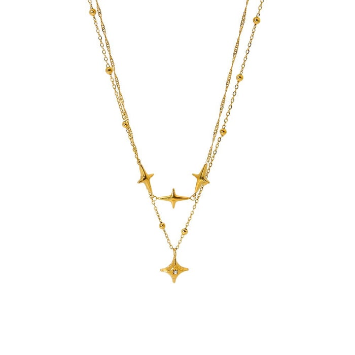 Simple Double-Layer Star Chain Necklace for Women h5Picture5