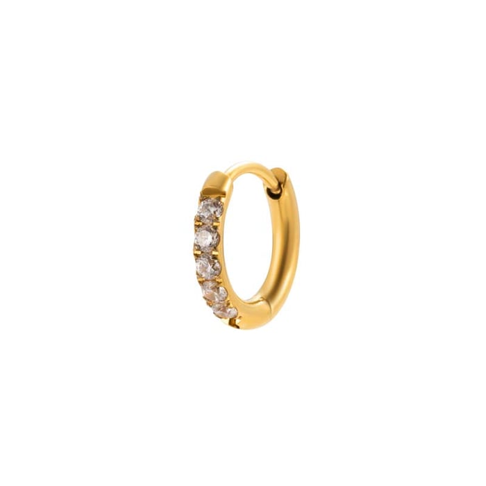 1 Piece Stainless Steel Gold Color Zircon Piercings Earrings