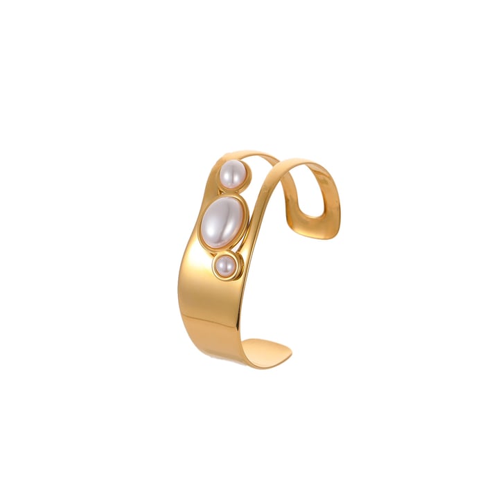 Luxurious Geometric Stainless Steel  Gold Color Women's Cuff Bracelets h5Picture5