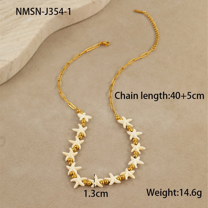 Romantic Vacation Turtle Stainless Steel Gold Color Women's Chain Necklaces