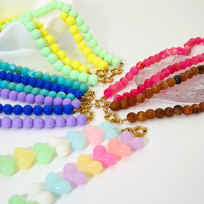 1 Piece Simple Series Daily Beads Acrylic Unisex Beaded Necklaces h5Picture3
