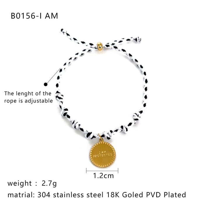 1 Piece Stainless Steel Gold Color Charm Bracelet h5Picture2