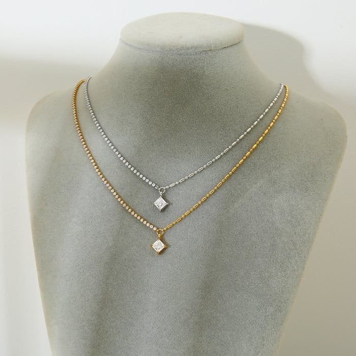 Simple Series Daily Geometric Stainless Steel  Women's Chain Necklaces h5Picture3