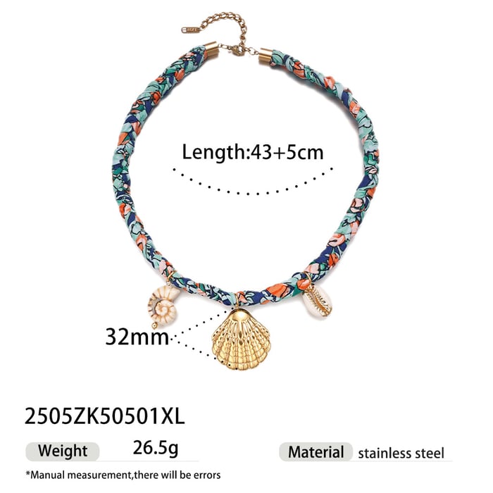 1 Piece Romantic Vacation Stainless Steel Gold Color Shell Pendant Necklaces