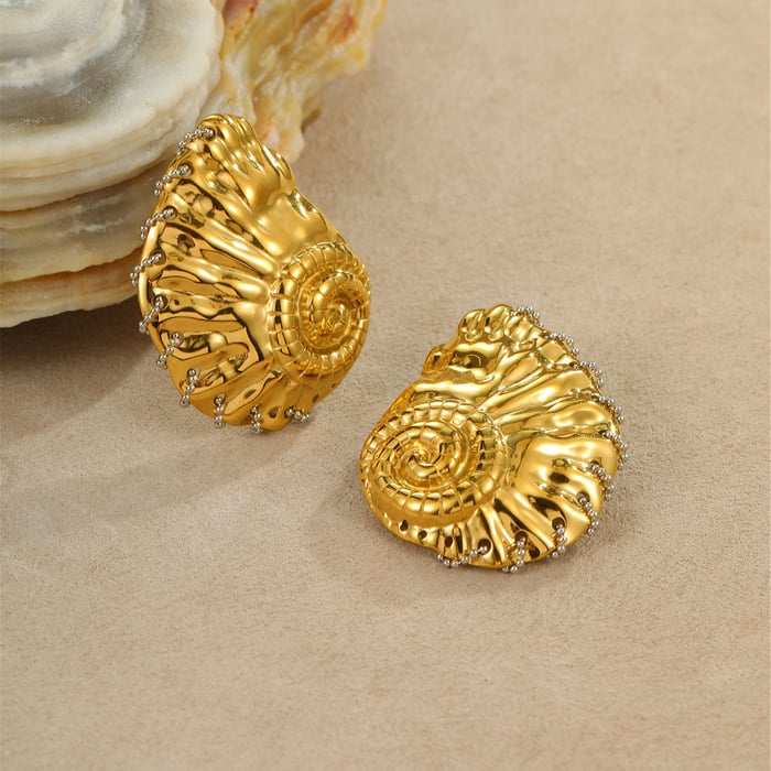 Vacation Turtle Stainless Steel Gold Color  Women's Stud Earrings h5Picture3