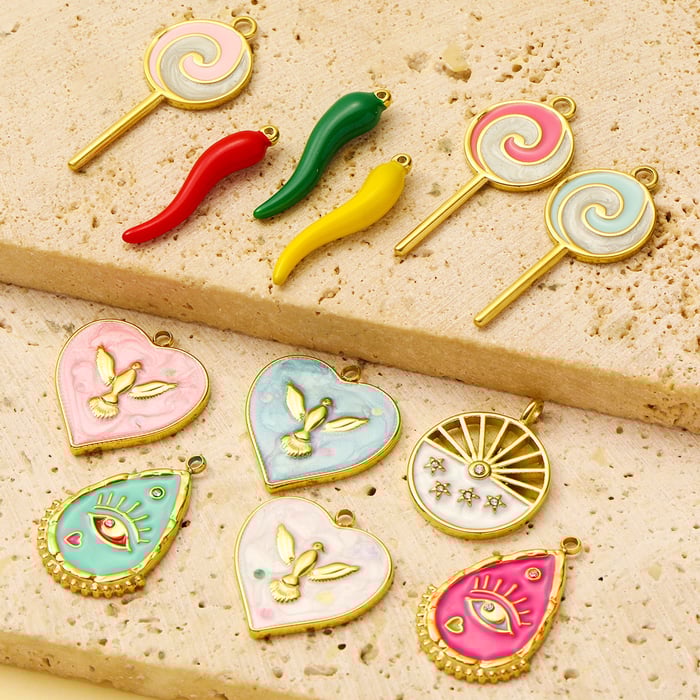 1 Piece Simple Series DIY Droplet Stainless Steel Gold Color Women's Pendants h5Picture4