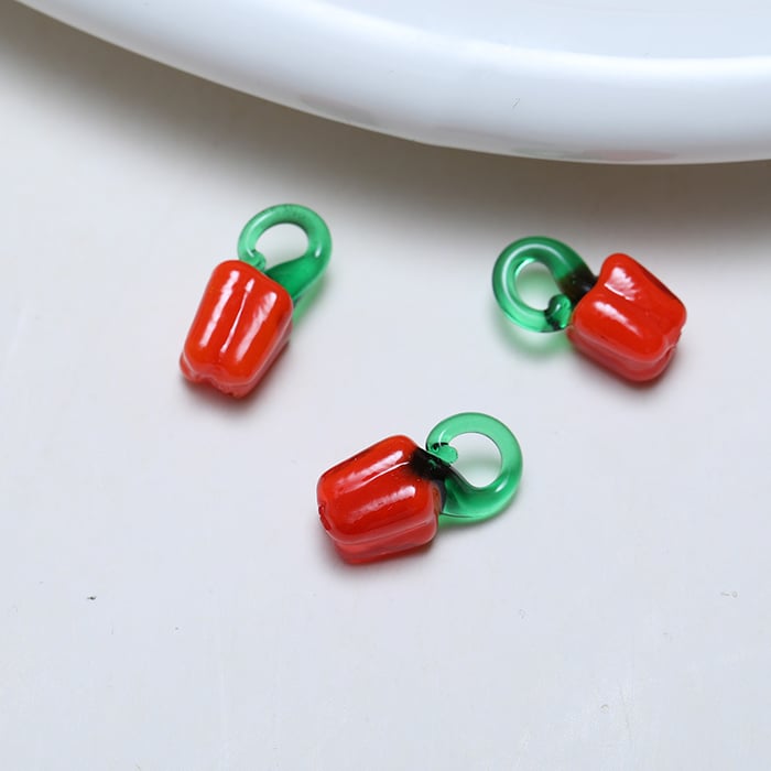 1 pieza de cuentas de vidrio de joyería de planta linda de serie simple Imagen4