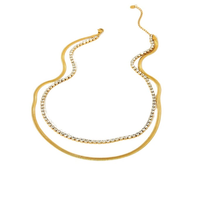1 Pair Simple Series Daily Geometric Stainless Steel  Women's Layered Necklaces h5Picture2