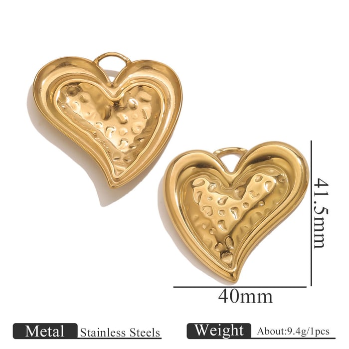 1 Piece DIY Heart Stainless Steel Women's Pendants