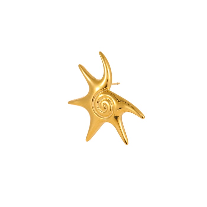 Romantic Vacation Cartoon Stainless Steel Gold Color Women's Stud Earrings h5Picture5