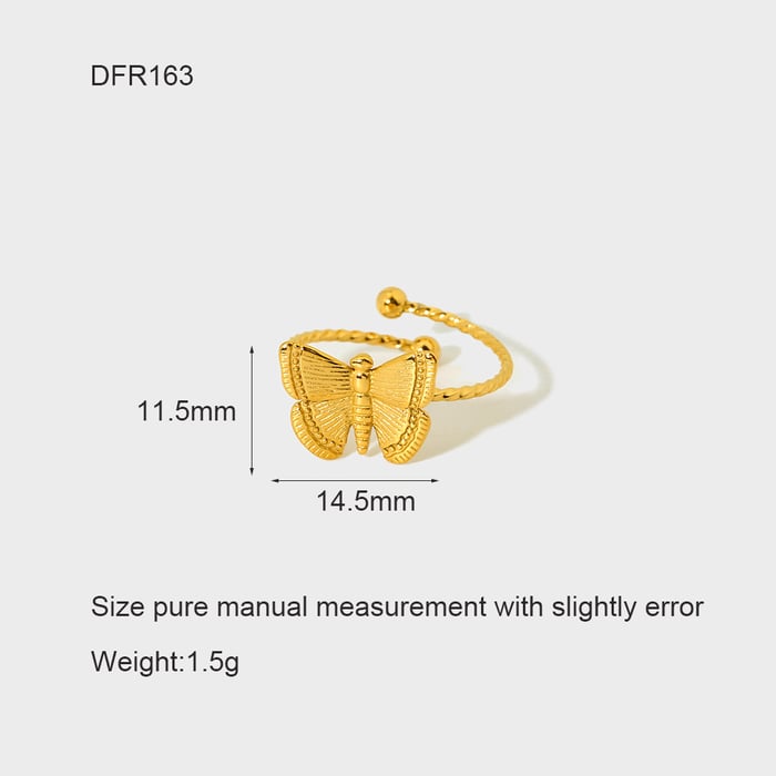 Elegant Animal Stainless Steel  Gold Color  Women's Adjustable Rings 