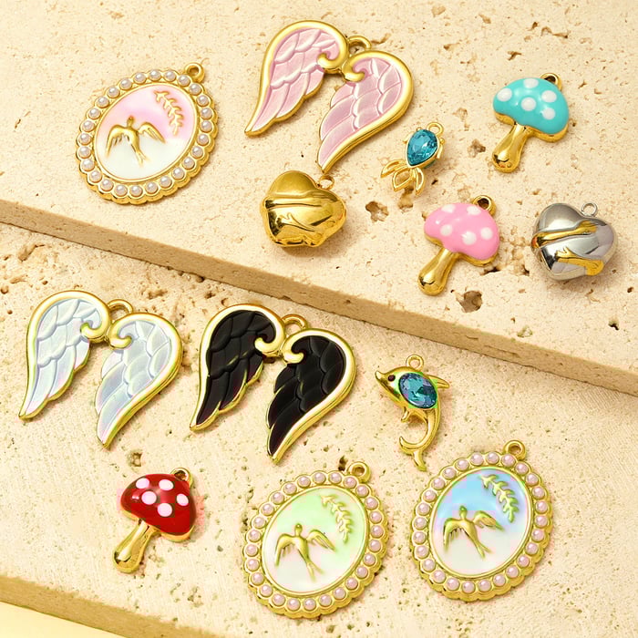 1 Piece Simple Series DIY Swallow Stainless Steel Gold Color Women's Pendants h5Picture4