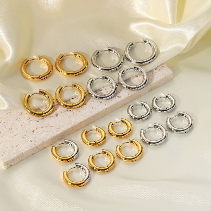 1 Pair Stainless Steel Hoop Earrings h5Picture3