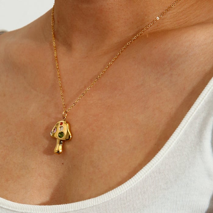 1 Pair Luxurious Series Retro Plant Stainless Steel Women's Pendant Necklaces h5Picture2