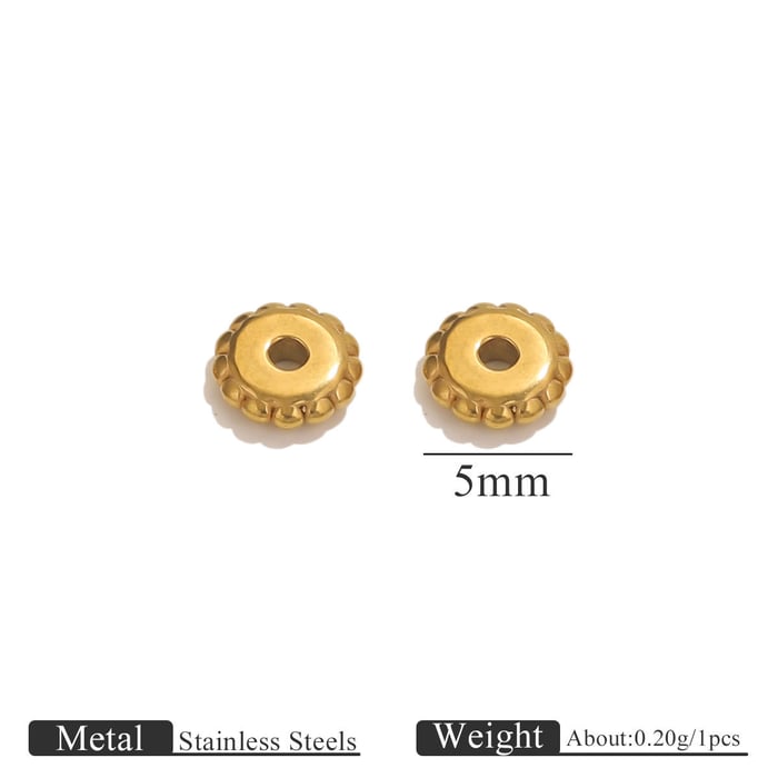 1 Piece Daily Spacer Beads Stainless Steel Jewelry Charms