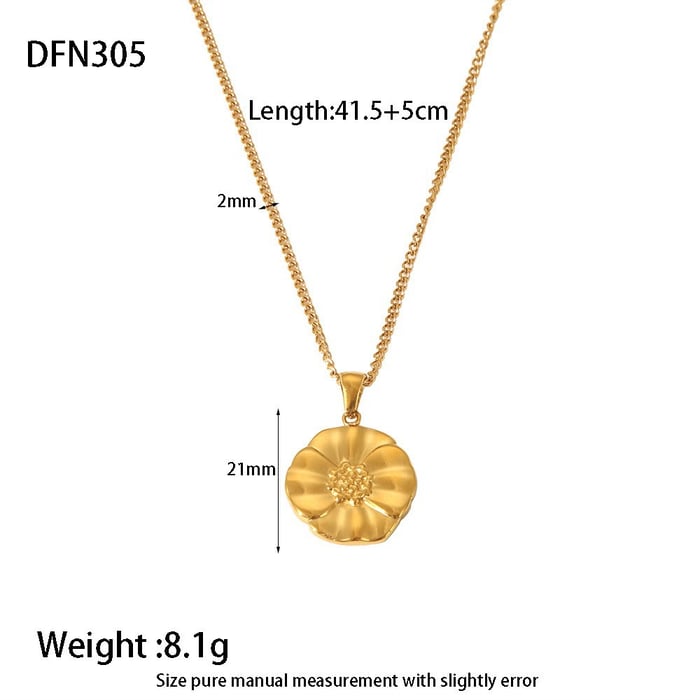 Collares colgantes de acero inoxidable color dorado con cadena diaria para mujer