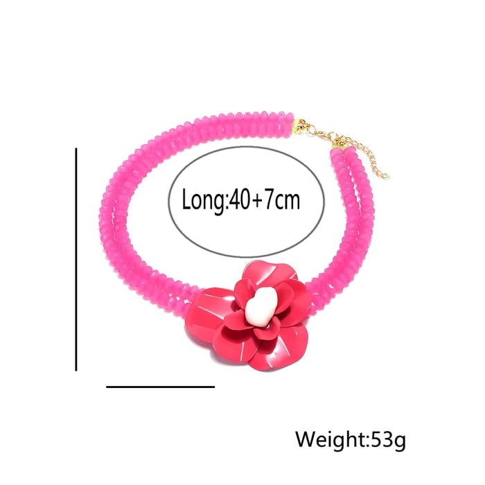 1 Piece Sweet Flower Beaded Necklaces
