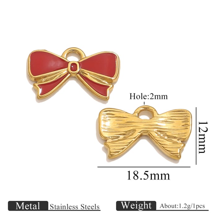 1 Piece DIY Bow Knot Stainless Steel Women's Pendants