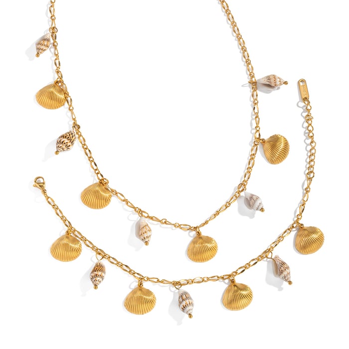 1 Piece Oceanic Shelll Stainless Steel Gold Color Charm Bracelet h5Picture5