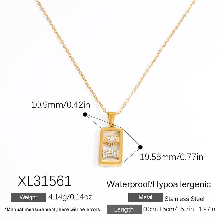 1 Piece Stainless Steel Tarot Pendant Necklace h5Picture2