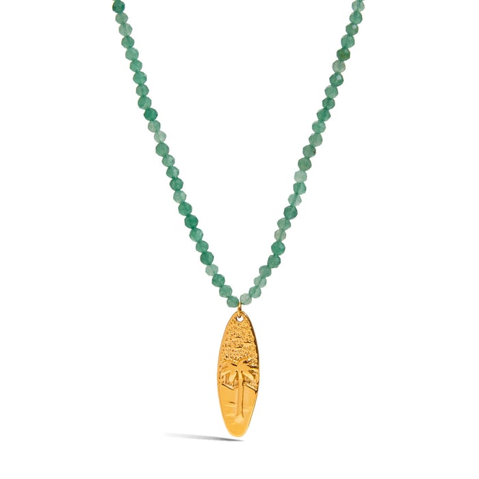 1 Piece Natural Green Turtle Stainless Steel Gold Color Women's Pendant Necklaces