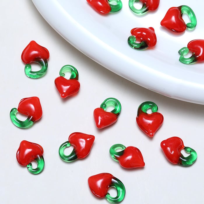 1 Piece Simple Series Simple Heart Glass Jewelry Beads h5Picture3