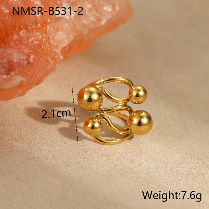 Simple Series Daily Geometric Stainless Steel Women's Adjustable Rings