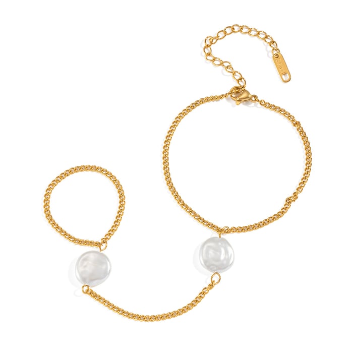 Stainless Steel Gold Color Finger Chain h5Picture5