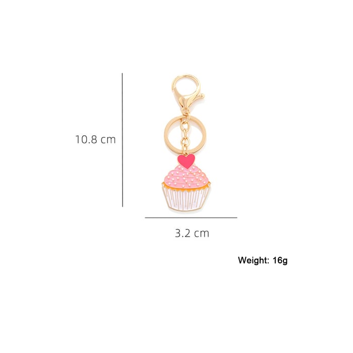1 Piece Sweet Cake Alloy Keychain