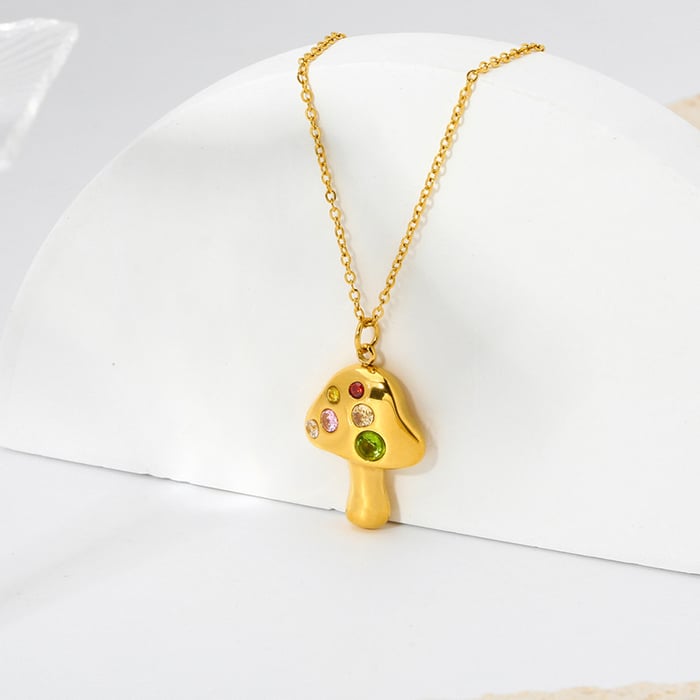 1 Pair Luxurious Series Retro Plant Stainless Steel Women's Pendant Necklaces h5Picture4
