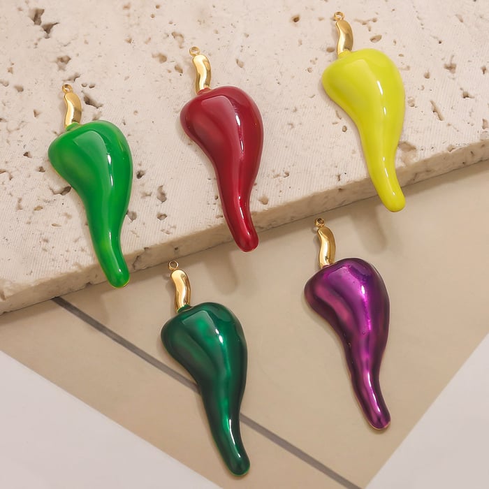 1 Piece DIY Pepper Stainless Steel Women's Pendants h5Picture5
