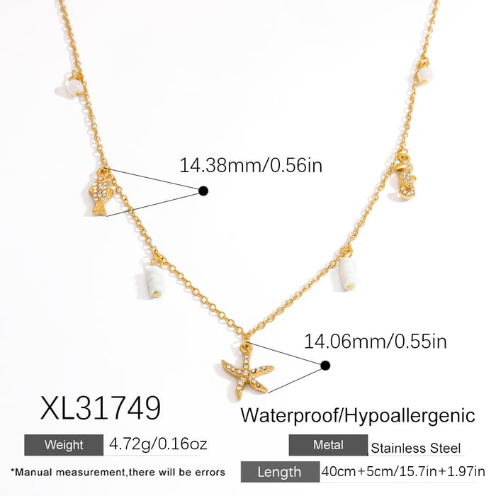 Natural Turtle Stainless Steel   Gold Color  Women's Pendant Necklaces h5Picture2