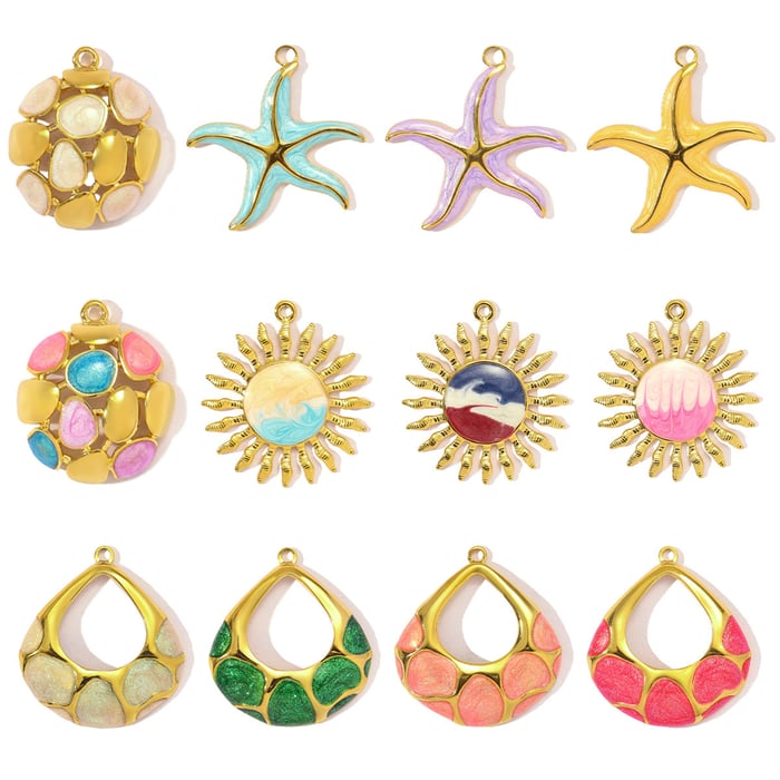 1 Piece Daily Sun Stainless Steel Gold Color Women's Pendants h5Picture4