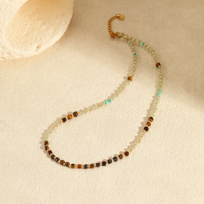 Classic Series Daily Geometric Stainless Steel Women's Beaded Necklaces Picture4