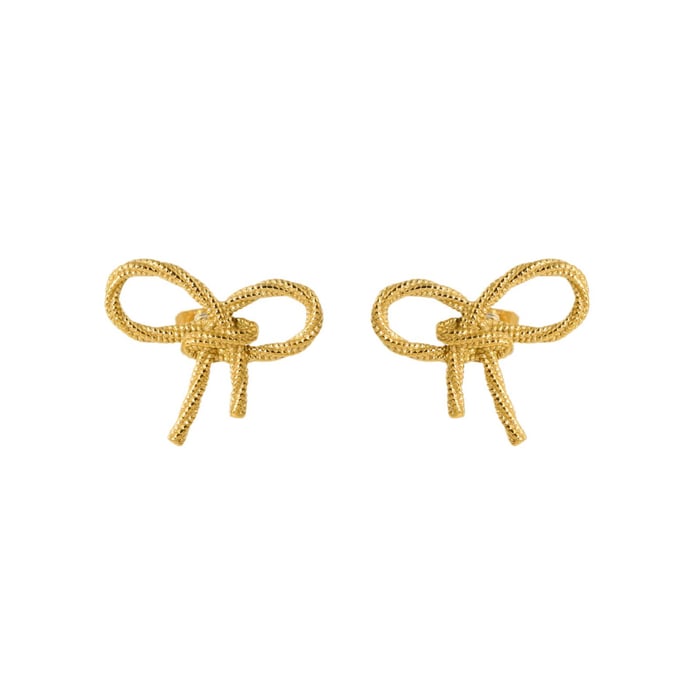 Romantic Series Elegant Bow Knot Stainless Steel Women's Stud Earrings h5Picture5