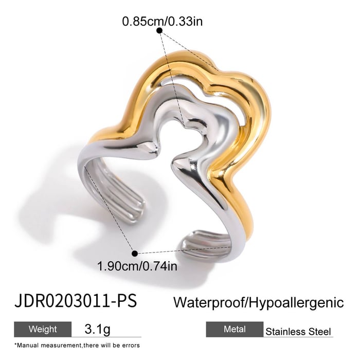 1 Piece Classic Geometric Stainless Steel Gold Color  Minimalist Rings h5Picture2