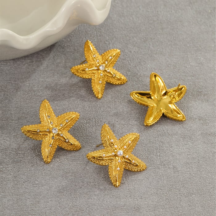 Romantic Series Vacation Star Stainless Steel Women's Stud Earrings h5Picture2