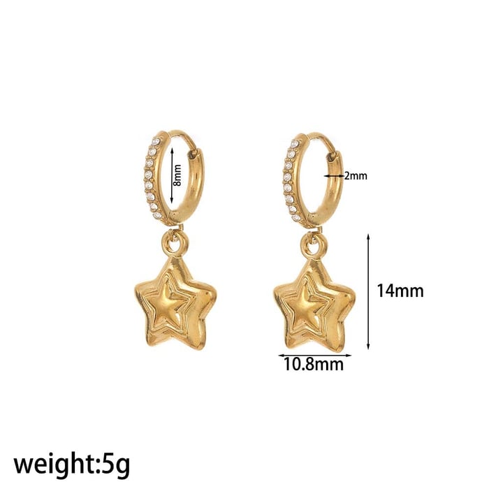 1 Pair Oceanic Stainless Steel  Gold Color Drop Earrings