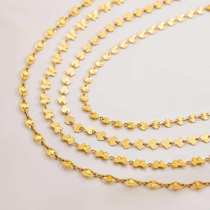 1 Piece Classic Shell Stainless Steel Gold Color Women's Chain Necklaces h5Picture3