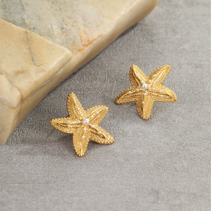 Romantic Series Vacation Star Stainless Steel Women's Stud Earrings h5Picture4