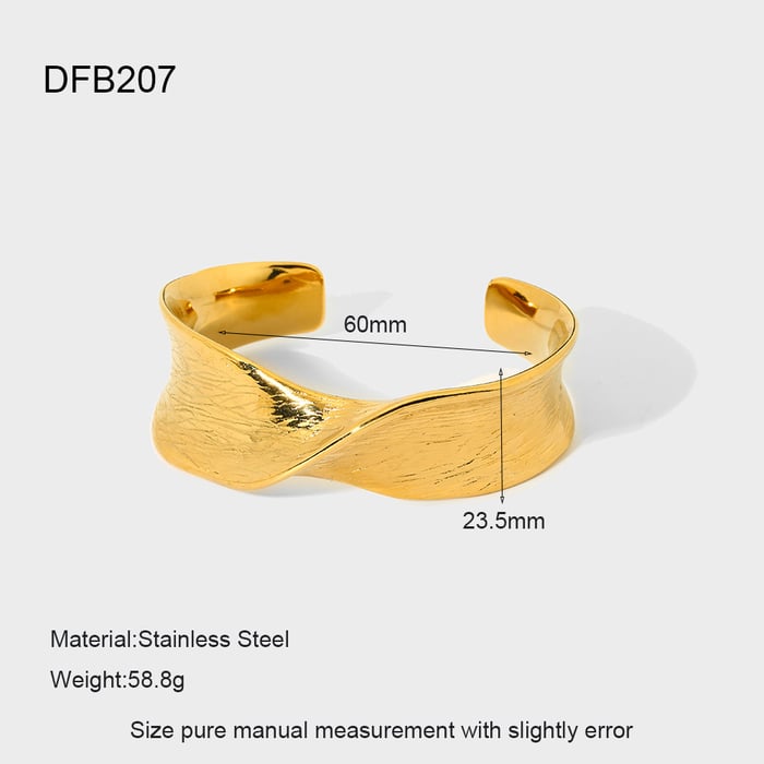 Pulseras de acero inoxidable dorado con diseño geométrico diario de serie simple para mujer